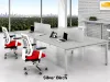 4 person desk with privacy panels