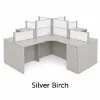 4 person desk with frosted acrylic privacy panels