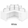 4 person desk with frosted acrylic privacy panels