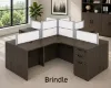 4 person desk with frosted acrylic privacy panels