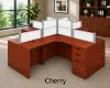 4 person desk with frosted acrylic privacy panels