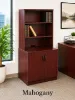 Office storage cabinet with hutch and locking doors