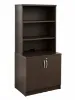 Office storage cabinet with hutch and locking doors
