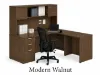 	L shaped desk with hutch and drawers
