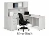 	L shaped desk with hutch and drawers