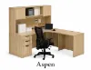 L shaped desk with hutch and drawers