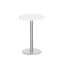 Round bar height cafe table with brushed metal base