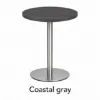 Round bar height cafe table with brushed metal base
