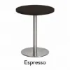 Round bar height cafe table with brushed metal base