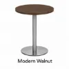 Round bar height cafe table with brushed metal base