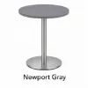 Round bar height cafe table with brushed metal base