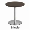 	Round bar height cafe table with brushed metal base