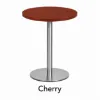 Round bar height cafe table with brushed metal base