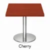 Modern square cafe table with brushed metal base