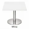 Modern square cafe table with brushed metal base