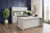 Picture of Bow Front U Shaped Desk with Hutch