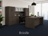 U shaped executive desk with hutch and lateral files