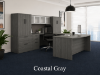 U shaped executive desk with hutch and lateral files