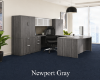 U shaped executive desk with hutch and lateral files