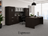 U shaped executive desk with hutch and lateral files