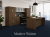 U shaped executive desk with hutch and lateral files