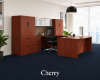 U shaped executive desk with hutch and lateral files