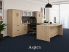U shaped executive desk with hutch and lateral files