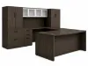 U shaped executive desk with hutch and lateral files