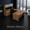Bow Front U-Shaped Executive Desk with Hutch, Drawers and Storage