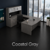 Bow Front U-Shaped Executive Desk with Hutch, Drawers and Storage