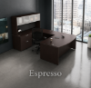 Bow Front U-Shaped Executive Desk with Hutch, Drawers and Storage