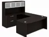 Bow Front U-Shaped Executive Desk with Hutch, Drawers and Storage