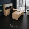 Bow Front U-Shaped Executive Desk with Hutch, Drawers and Storage