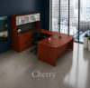 Bow Front U-Shaped Executive Desk with Hutch, Drawers and Storage