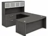 Bow Front U-Shaped Executive Desk with Hutch, Drawers and Storage