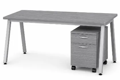 	Professional office desk with secure storage drawers for workspace use