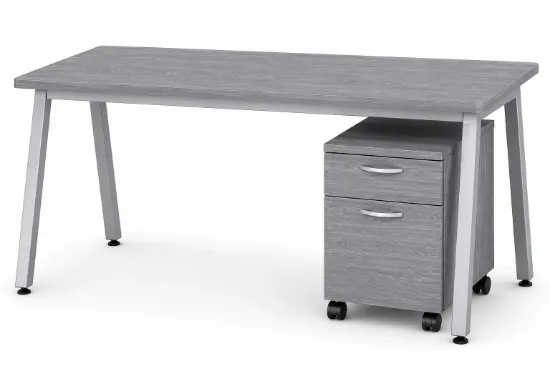 	Professional office desk with secure storage drawers for workspace use