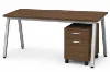 Professional office desk with secure storage drawers for workspace use