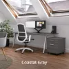 	Professional office desk with secure storage drawers for workspace use
