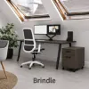 Professional office desk with secure storage drawers for workspace use