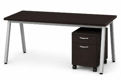 	Professional office desk with secure storage drawers for workspace use