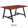 Standing height conference table with metal A-legs