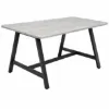 	Standing height conference table with metal A-legs