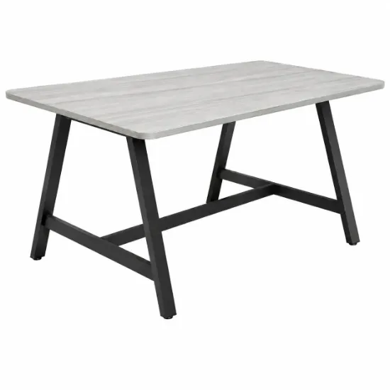 	Standing height conference table with metal A-legs