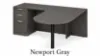 Bullet L-shaped office desk with locking pedestal