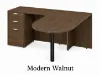Bullet L-shaped office desk with locking pedestal