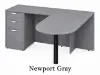 	Bullet L-shaped office desk with locking pedestal