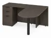 Bullet L-shaped office desk with locking pedestal