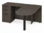 Bullet L-shaped office desk with locking pedestal