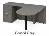 Bullet L-shaped office desk with locking pedestal